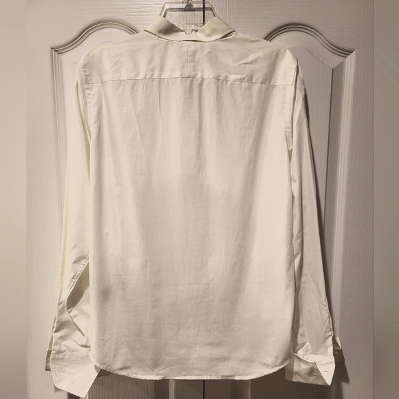 NWT Women's Lauren by Ralph Lauren white button-up shirt, cuff-link sleeves - Picture 5 of 6